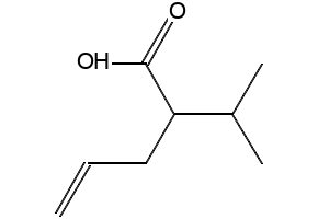 2-isopropylpent-4-enoic acid structure, CAS 1575-71-9
