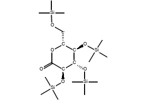 (3R,4S,5R,6R)-3,4,5-tris(triMethylsilyloxy)-6-((triMethylsilyloxy)Methyl)tetrahydro-2H-pyran-2-one structure, CAS 32384-65-9