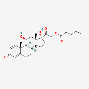 11beta,17,21-trihydroxypregna-1,4-diene-3,20-dione 21-valerate structure, CAS 39791-31-6