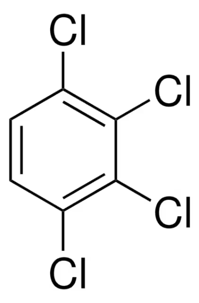 1,2,3,4-Tetrachlorobenzene structure, CAS 634-66-2
