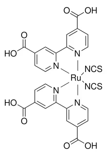 CIS-BIS(ISOTHIOCYANATO)BIS(2,2-BIPYRIDYL-4,4-DICARBOXYLATO)-RUTHENIUM(II) structure, CAS 141460-19-7