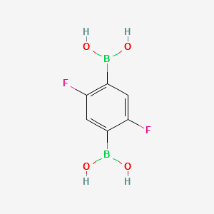 (2,5-DIFLUORO-1,4-PHENYLENE)DIBORONIC ACID structure, CAS 1256358-83-4