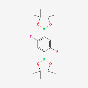(2,5-DIFLUORO-4-(4,4,5,5-TETRAMETHYL-1,3,2-DIOXABOROLAN-2-YL)PHENYL)BORONIC ACID structure, CAS 303006-90-8