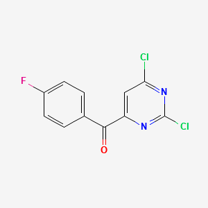 (2,6-DICHLOROPYRIMIDIN-4-YL)-(4-FLUOROPHENYL)METHANONE structure, CAS 1099597-81-5