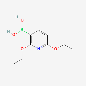 (2,6-DIETHOXYPYRIDIN-3-YL)BORONIC ACID structure, CAS 1003043-46-6
