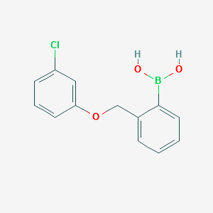 (2-((3-CHLOROPHENOXY)METHYL)PHENYL)BORONIC ACID structure, CAS 1256358-74-3