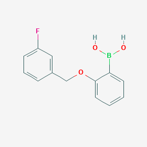 (2-((3-FLUOROBENZYL)OXY)PHENYL)BORONIC ACID structure, CAS 871126-24-8