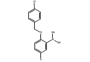 (2-((4-CHLOROBENZYL)OXY)-5-FLUOROPHENYL)BORONIC ACID structure, CAS 1256358-54-9