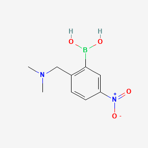 (2-((DIMETHYLAMINO)METHYL)-5-NITROPHENYL)BORONIC ACID structure, CAS 1217500-82-7