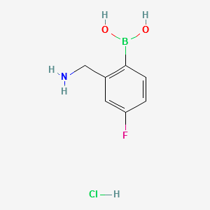 (2-(AMINOMETHYL)-4-FLUOROPHENYL)BORONIC ACID HYDROCHLORIDE structure, CAS 850568-02-4