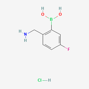 (2-(AMINOMETHYL)-5-FLUOROPHENYL)BORONIC ACID HYDROCHLORIDE structure, CAS 850568-03-5