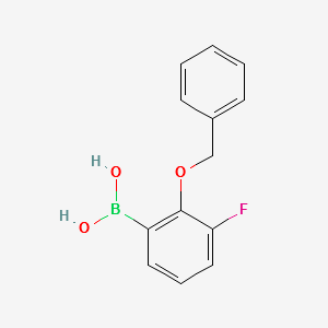 (2-(BENZYLOXY)-3-FLUOROPHENYL)BORONIC ACID structure, CAS 1256355-53-9