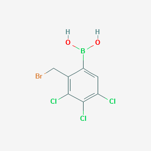 (2-(BROMOMETHYL)-3,4,5-TRICHLOROPHENYL)BORONIC ACID structure, CAS 1072946-53-2