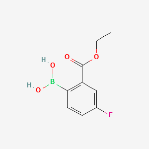 (2-(ETHOXYCARBONYL)-4-FLUOROPHENYL)BORONIC ACID structure, CAS 1072951-40-6