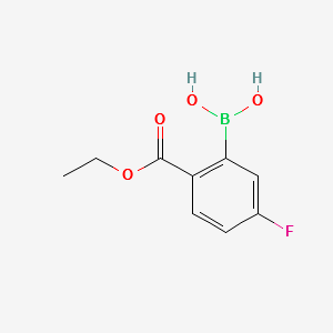 (2-(ETHOXYCARBONYL)-5-FLUOROPHENYL)BORONIC ACID structure, CAS 957062-87-2