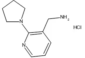 (2-(PYRROLIDIN-1-YL)PYRIDIN-3-YL)METHANAMINE structure, CAS 859850-79-6