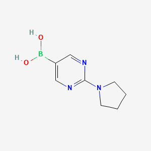 (2-(PYRROLIDIN-1-YL)PYRIMIDIN-5-YL)BORONIC ACID structure, CAS 955374-13-7