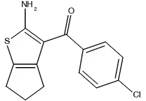 (2-AMINO-5,6-DIHYDRO-4H-CYCLOPENTA[B]THIOPHEN-3-YL)(4-CHLOROPHENYL)METHANONE structure, CAS 304018-04-0