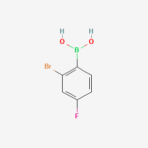 (2-BROMO-4-FLUOROPHENYL)BORONIC ACID structure, CAS 1217501-12-6