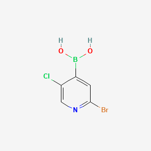 (2-BROMO-5-CHLOROPYRIDIN-4-YL)BORONIC ACID structure, CAS 1072952-51-2