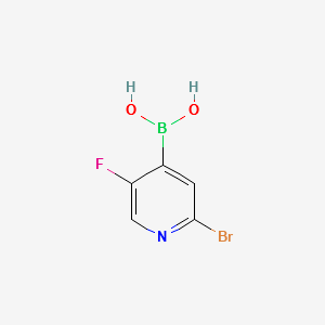(2-BROMO-5-FLUOROPYRIDIN-4-YL)BORONIC ACID structure, CAS 1072951-43-9