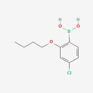 (2-BUTOXY-4-CHLOROPHENYL)BORONIC ACID structure, CAS 1256355-07-3
