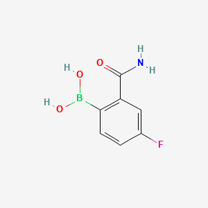 (2-CARBAMOYL-4-FLUOROPHENYL)BORONIC ACID structure, CAS 1217500-90-7