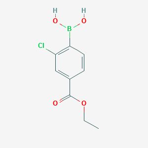 (2-CHLORO-4-(ETHOXYCARBONYL)PHENYL)BORONIC ACID structure, CAS 913835-94-6