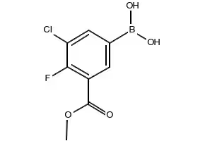 (2-CHLORO-4-FLUORO-5-(METHOXYCARBONYL)PHENYL)BORONIC ACID structure, CAS 957066-03-4