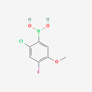 (2-CHLORO-4-FLUORO-5-METHOXYPHENYL)BORONIC ACID structure, CAS 1256355-46-0