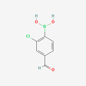 (2-CHLORO-4-FORMYLPHENYL)BORONIC ACID structure, CAS 1063712-34-4