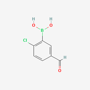 (2-CHLORO-5-FORMYLPHENYL)BORONIC ACID structure, CAS 1150114-78-5