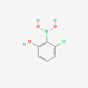 (2-CHLORO-6-HYDROXYPHENYL)BORONIC ACID structure, CAS 958646-70-3