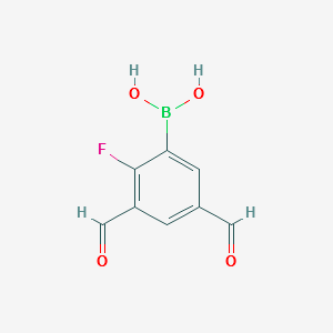 (2-FLUORO-3,5-DIFORMYLPHENYL)BORONIC ACID structure, CAS 870778-85-1
