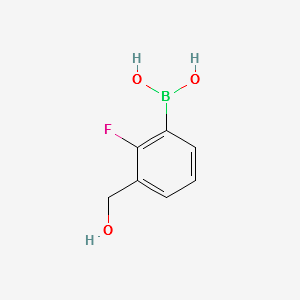 (2-FLUORO-3-(HYDROXYMETHYL)PHENYL)BORONIC ACID structure, CAS 1256355-08-4