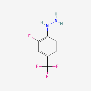 (2-FLUORO-4-(TRIFLUOROMETHYL)PHENYL)HYDRAZINE structure, CAS 912761-86-5