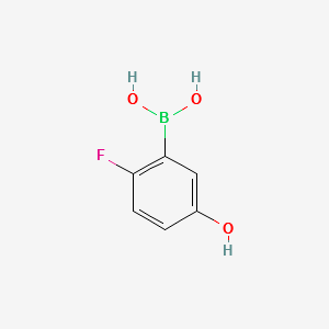 (2-FLUORO-5-HYDROXYPHENYL)BORONIC ACID structure, CAS 1150114-52-5
