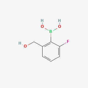 (2-FLUORO-6-(HYDROXYMETHYL)PHENYL)BORONIC ACID structure, CAS 1246633-54-4
