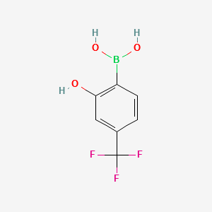 (2-HYDROXY-4-(TRIFLUOROMETHYL)PHENYL)BORONIC ACID structure, CAS 1072951-50-8