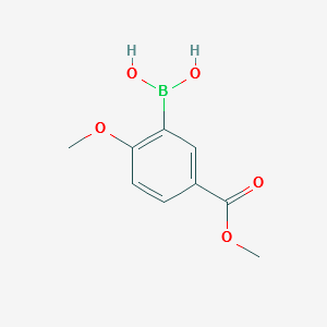 (2-METHOXY-5-(METHOXYCARBONYL)PHENYL)BORONIC ACID structure, CAS 221006-63-9