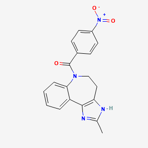 (2-METHYL-4,5-DIHYDROBENZO[B]IMIDAZO[4,5-D]AZEPIN-6(1H)-YL)(4-NITROPHENYL)METHANONE structure, CAS 168626-71-9