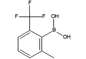 (2-METHYL-5-((TRIFLUOROMETHYL)SULFONYL)PHENYL)BORONIC ACID structure, CAS 1150114-49-0