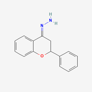 (2-PHENYLCHROMAN-4-YLIDENE)HYDRAZINE structure, CAS 1692-46-2
