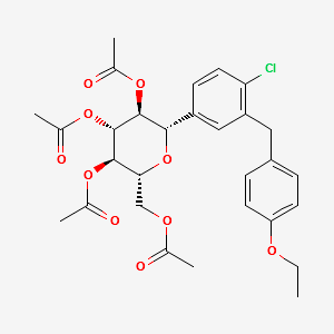 (2R,3R,4R,5S,6S)-2-(ACETOXYMETHYL)-6-(4-CHLORO-3-(4-ETHOXYBENZYL)PHENYL)TETRAHYDRO-2H-PYRAN-3,4,5-TRIYL TRIACETATE structure, CAS 461432-25-7