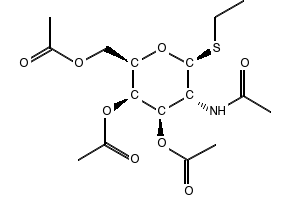 (2R,3R,4S,5R)-5-ACETAMIDO-2-(ACETOXYMETHYL)-6-((2-(CARBAMOYLOXY)PHENYL)AMINO)-5-HYDROXYTETRAHYDRO-2H-PYRAN-3,4-DIYL DIACETATE structure, CAS 132063-04-8
