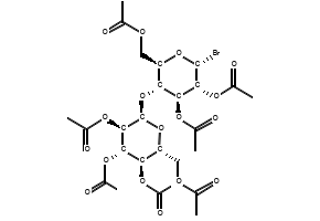 (2R,3R,4S,5R,6R)-2-(ACETOXYMETHYL)-6-(((2R,3R,4S,5R,6R)-4,5-DIACETOXY-2-(ACETOXYMETHYL)-6-BROMOTETRAHYDRO-2H-PYRAN-3-YL)OXY)TETRAHYDRO-2H-PYRAN-3,4,5-TRIYL TRIACETATE structure, CAS 14257-35-3
