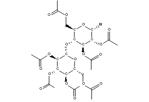 (2R,3R,4S,5R,6S)-2-(ACETOXYMETHYL)-6-(((2R,3R,4S,5R,6R)-4,5-DIACETOXY-2-(ACETOXYMETHYL)-6-BROMOTETRAHYDRO-2H-PYRAN-3-YL)OXY)TETRAHYDRO-2H-PYRAN-3,4,5-TRIYL TRIACETATE structure, CAS 14227-66-8