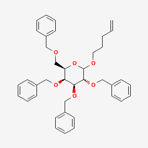(2R,3S,4S,5R)-3,4,5-TRIS(BENZYLOXY)-2-((BENZYLOXY)METHYL)-6-(PENT-4-EN-1-YLOXY)TETRAHYDRO-2H-PYRAN structure, CAS 131684-77-0