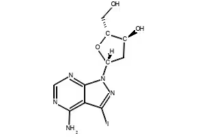 (2R,3S,5S)-5-(4-AMINO-1H-PYRAZOLO[3,4-D]PYRIMIDIN-1-YL)-2-(HYDROXYMETHYL)TETRAHYDROFURAN-3-OL structure, CAS 17318-21-7