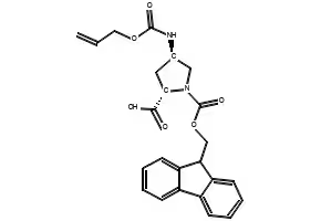 (2R,4R)-4-ALLOC-AMINO-1-FMOC-PYRROLIDINE-2-CARBOXYLIC ACID structure, CAS 273222-05-2